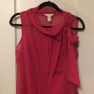 Pink Banana Republic bow blouse